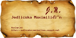 Jedlicska Maximilián névjegykártya
